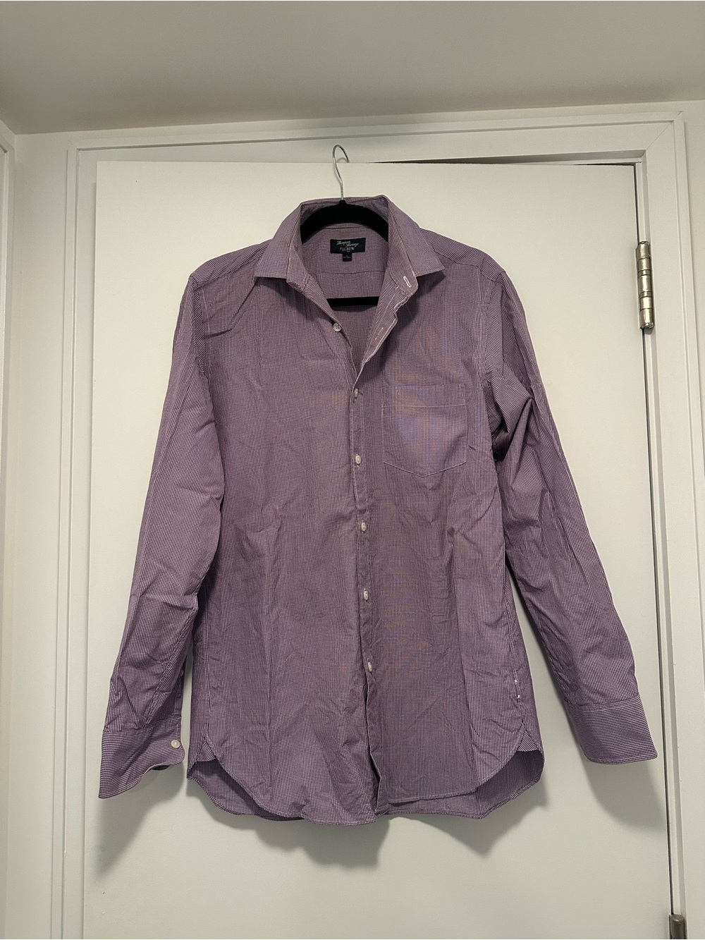 Thompson Shirting by J. Crew Purple Check Button Down
